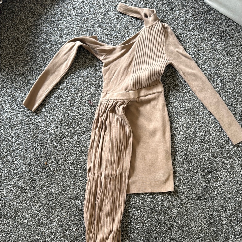 Stylish Tan Asymmetrical Dress